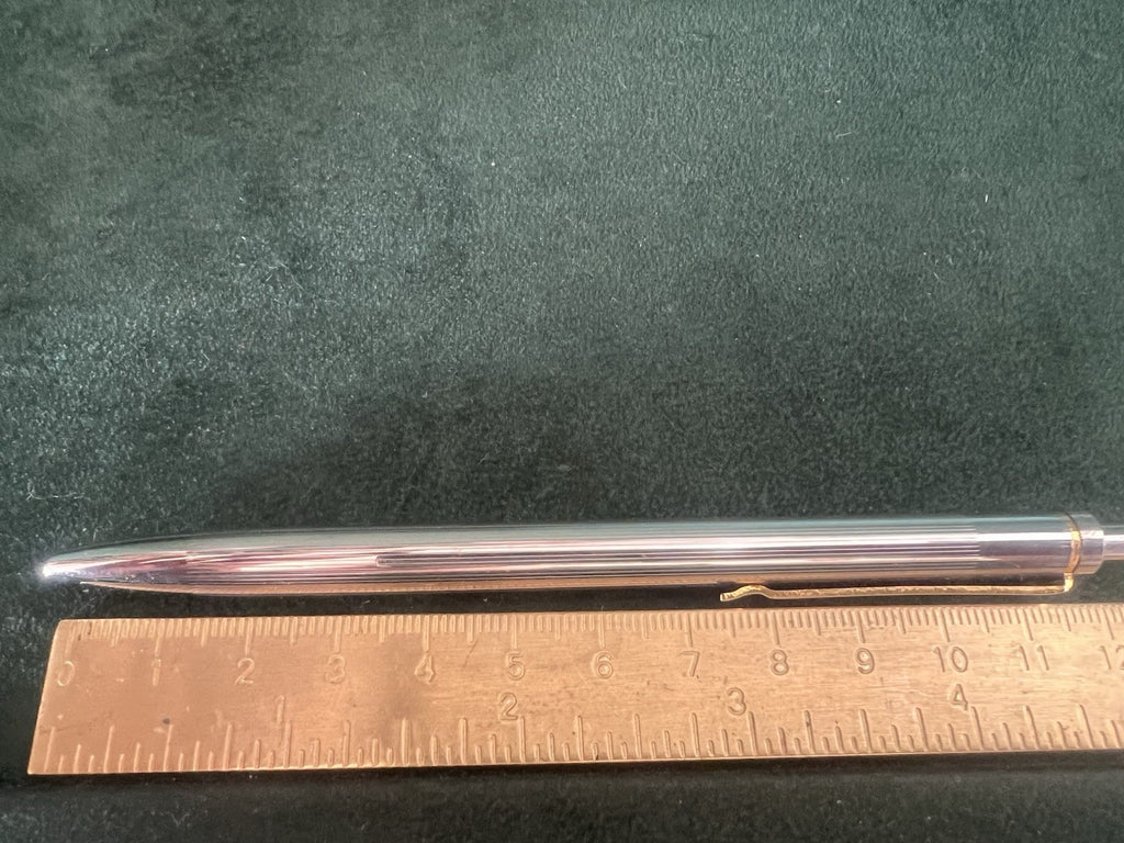 🔴 DELTA penna sfera cromata con profili dorati scrive con astuccio vintage