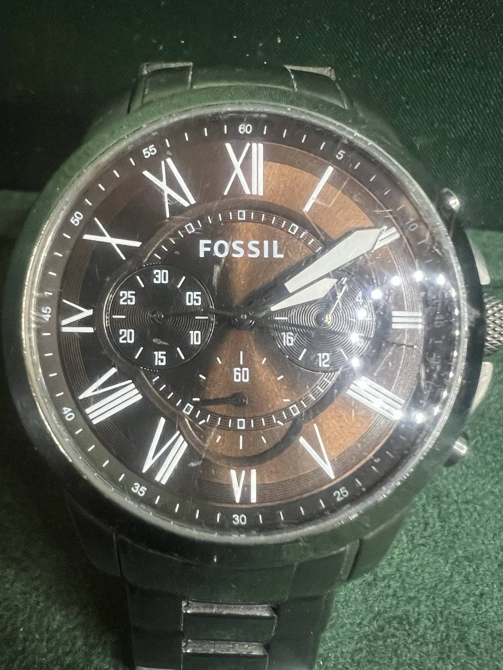 Fossil Chronograph Men's Quartz Watch Steel Case Oversize
