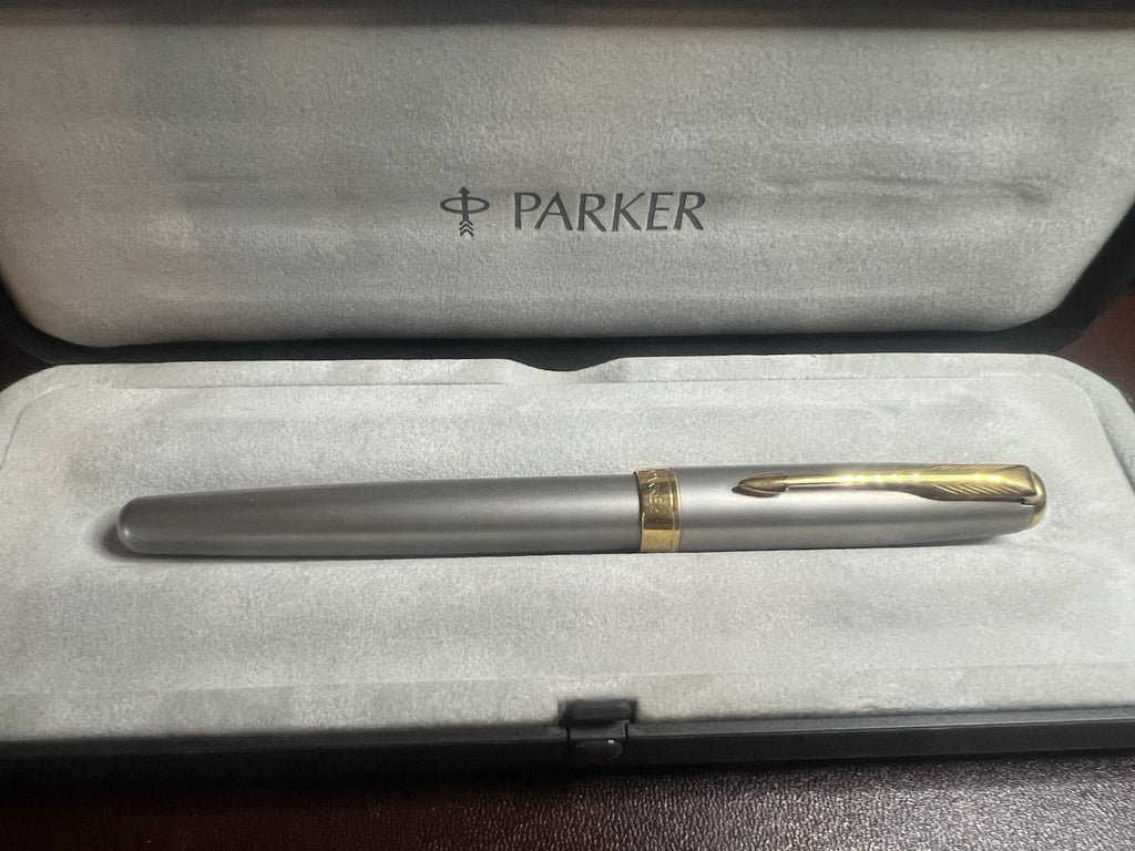 🔴 PARKER penna stilografica Sonnet P II Francia lacca e laminata oro pennino M