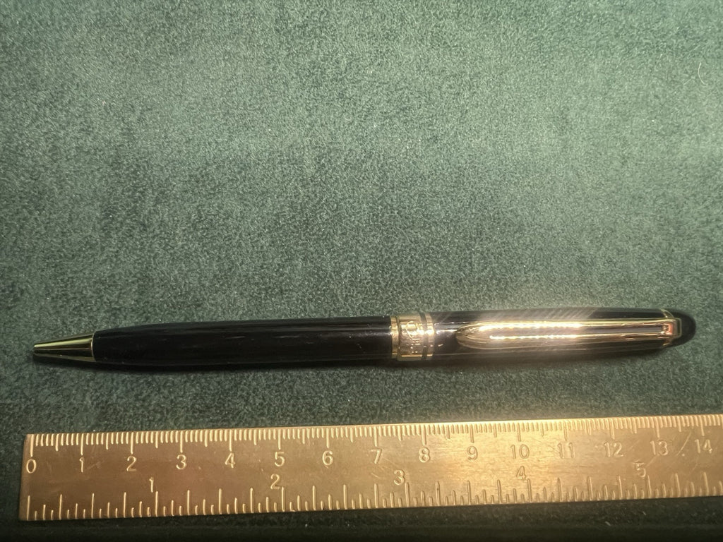 Jhon Sterling Stylo-Plume Sphère Laque Noire Profils Or Colibri Garantie Boîte