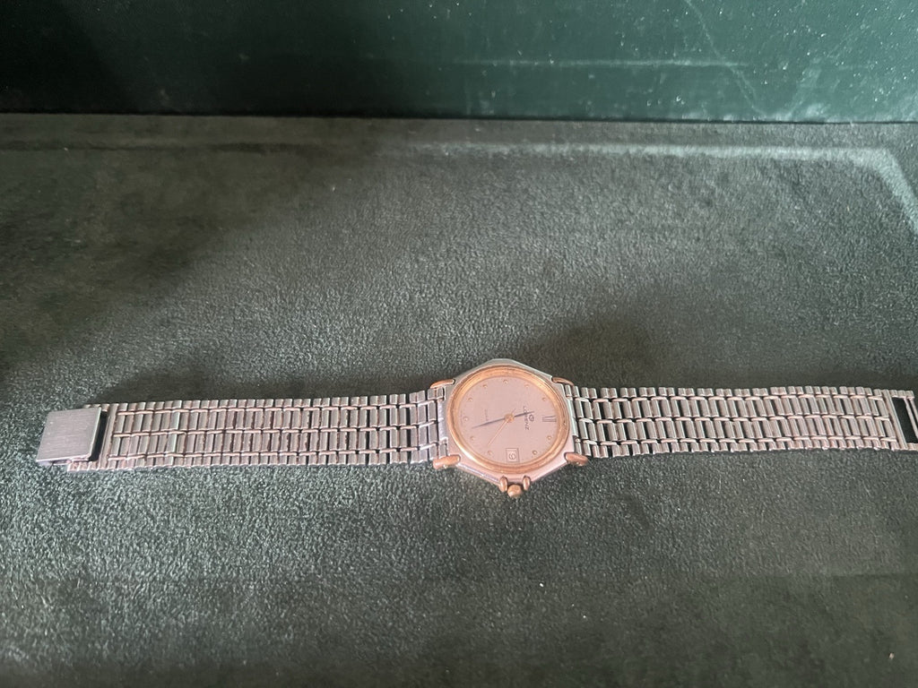 🔴 LORENZ orologio uomo al quarzo acciaio e laminato funziona vintage