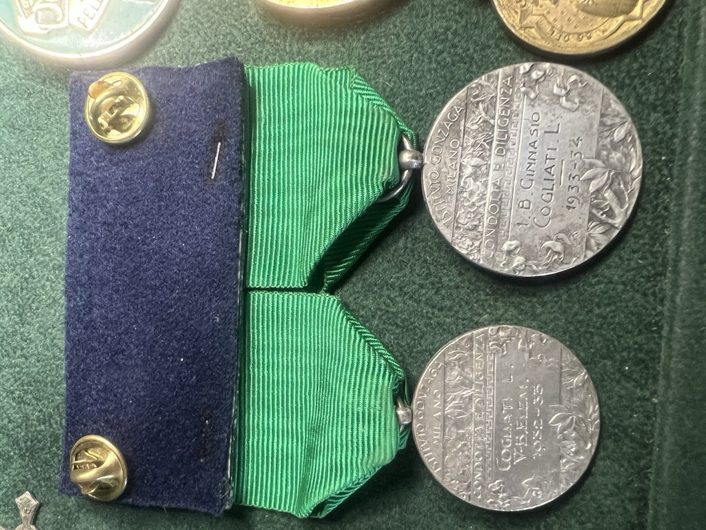 🔴 Medaglie SACRE Lourdes pellegrinaggi al merito metallo nastri vintage LOTTO