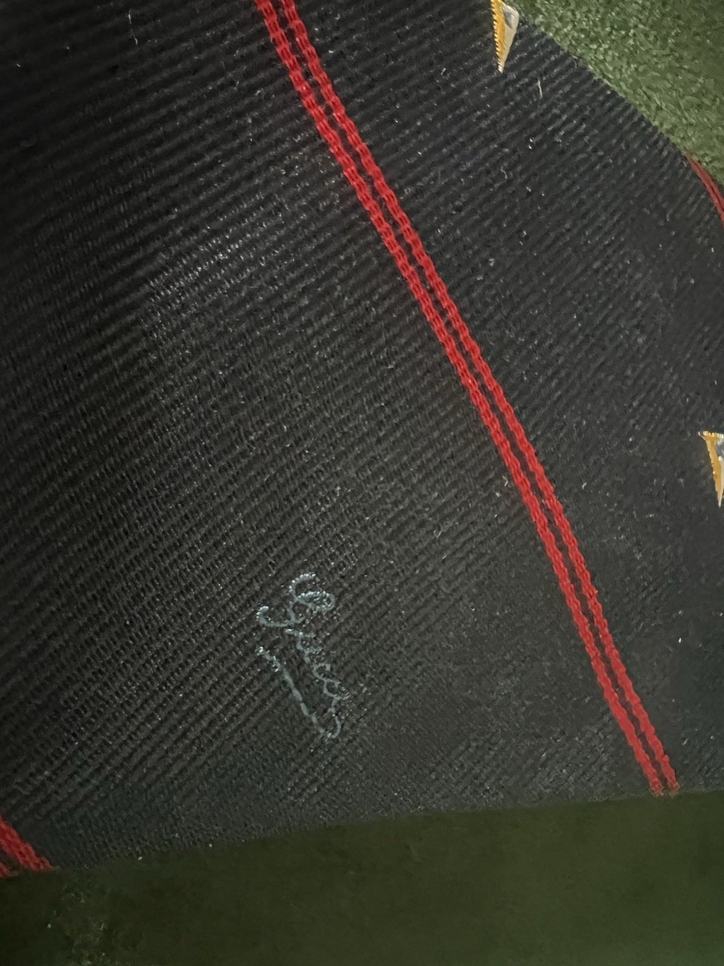 🔴 GUCCI cravatta uomo seta pura blu classica elegante con bandiera marinara