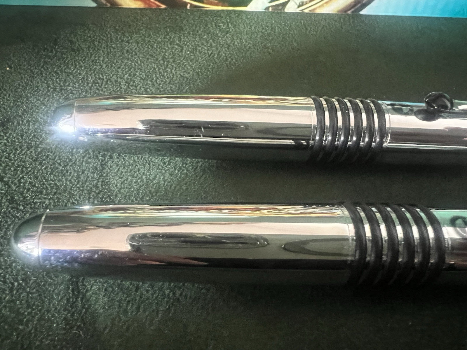 🔴 BMW penna stilografica e sfera cromate scrivono con astuccio 2 PENNE