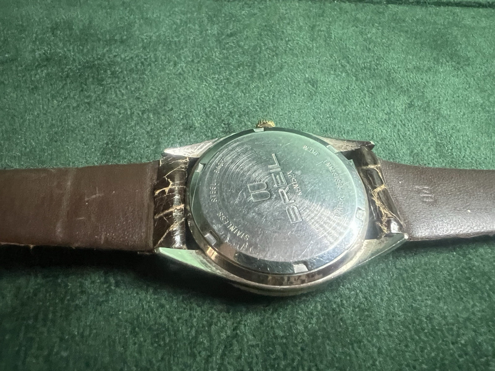 🔴 BREIL orologio uomo quarzo acciaio ghiera dorata quadrante argentato vintage
