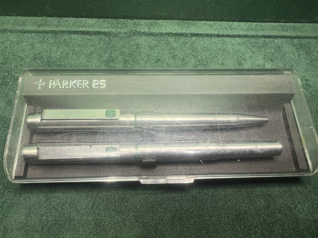 Parker Stylo-Plume Stylo à Plume 25 Mki Clip Vert und Sphère Set Write Retro 