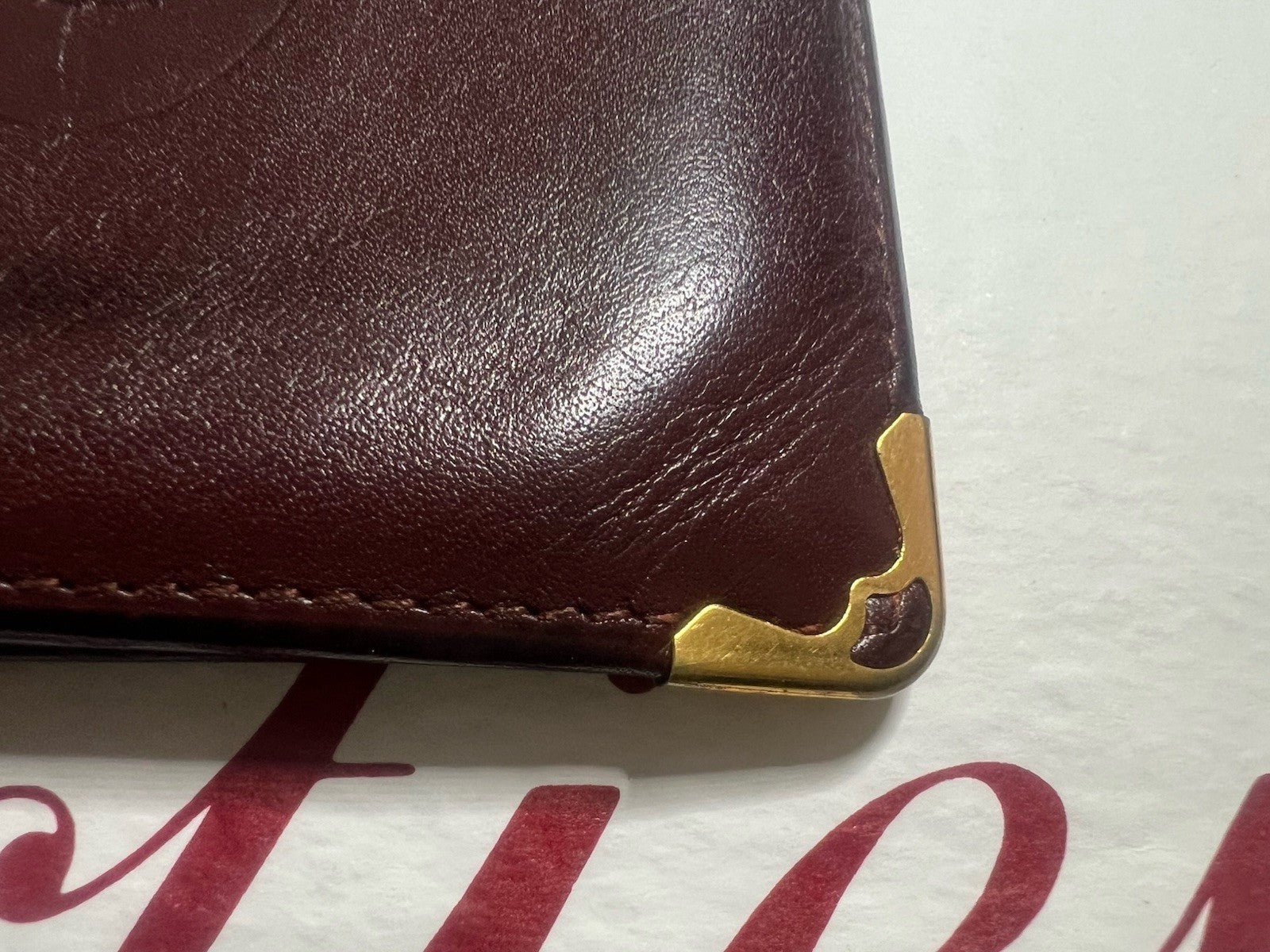 🔴 CARTIER portafoglio uomo pelle bordeaux formato piccolo ORIGINALE vintage