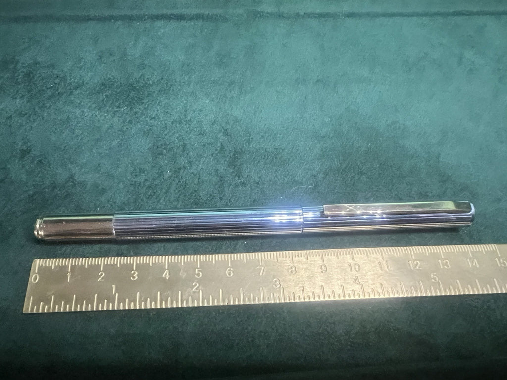 🔴 OMAS EGO Füllfederhalter, verchromte, goldlaminierte Profile, M-Feder, Tintenpatrone