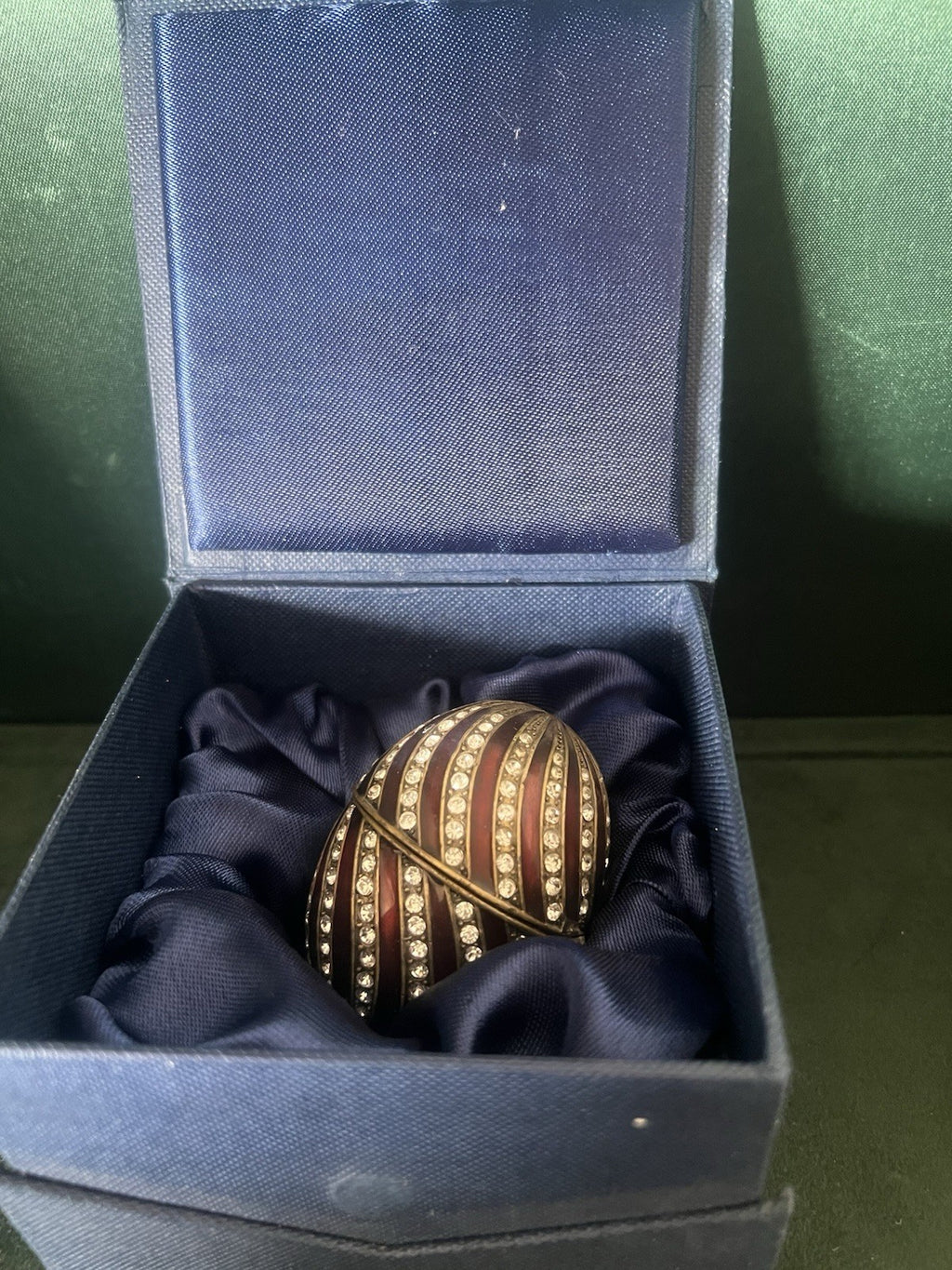 🔴 FABERGE uovo ceramica bronzo ROYAL FAMILY con pietre brillantini