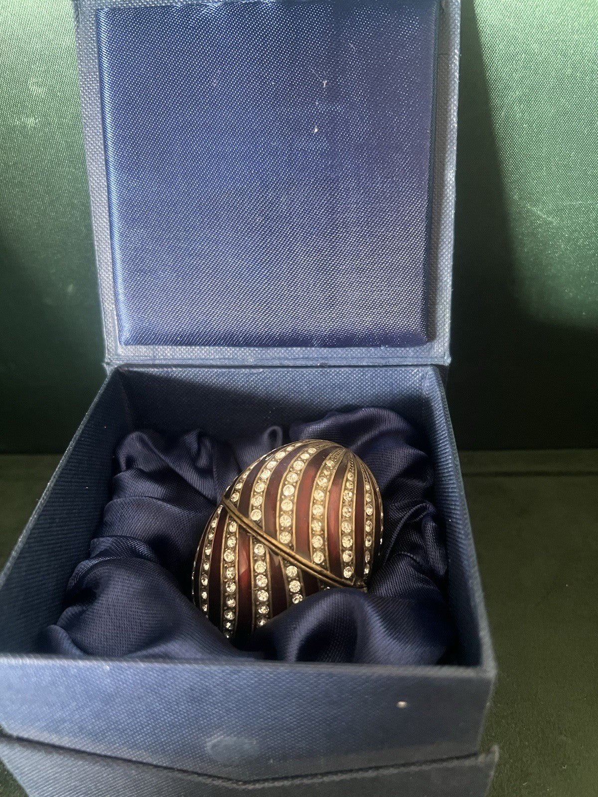 🔴 FABERGE uovo ceramica bronzo ROYAL FAMILY con pietre brillantini