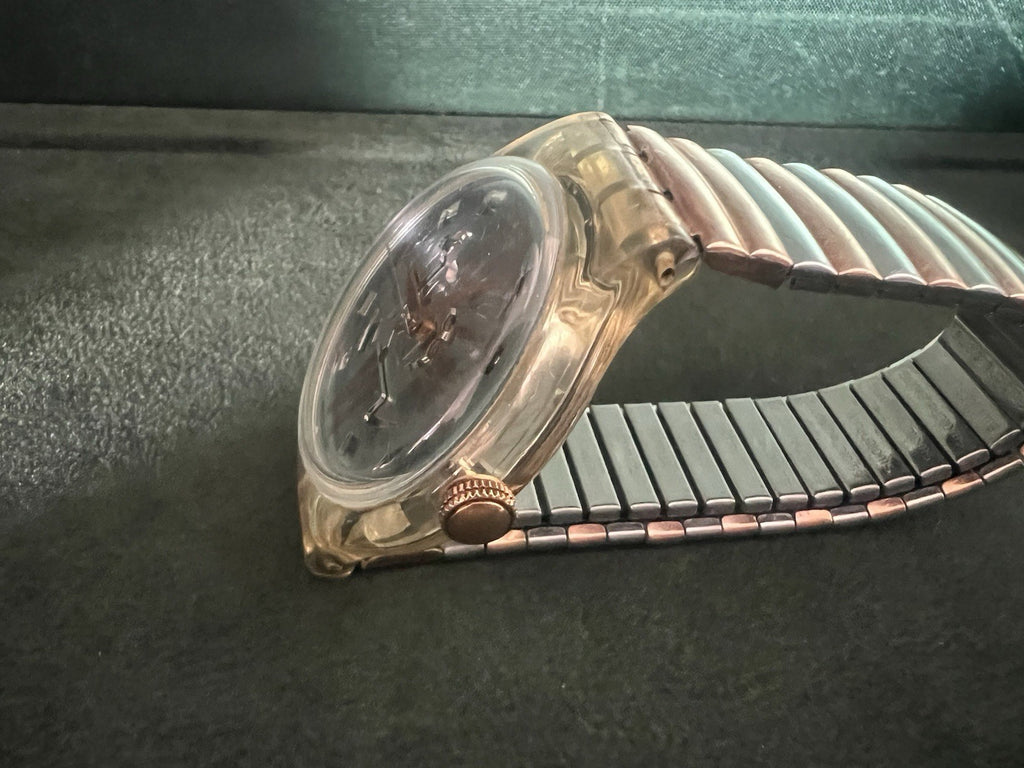 🔴 SWATCH orologio polso chrono SAK 108 Cooper Rush AUTOMATICO cinturino a molla