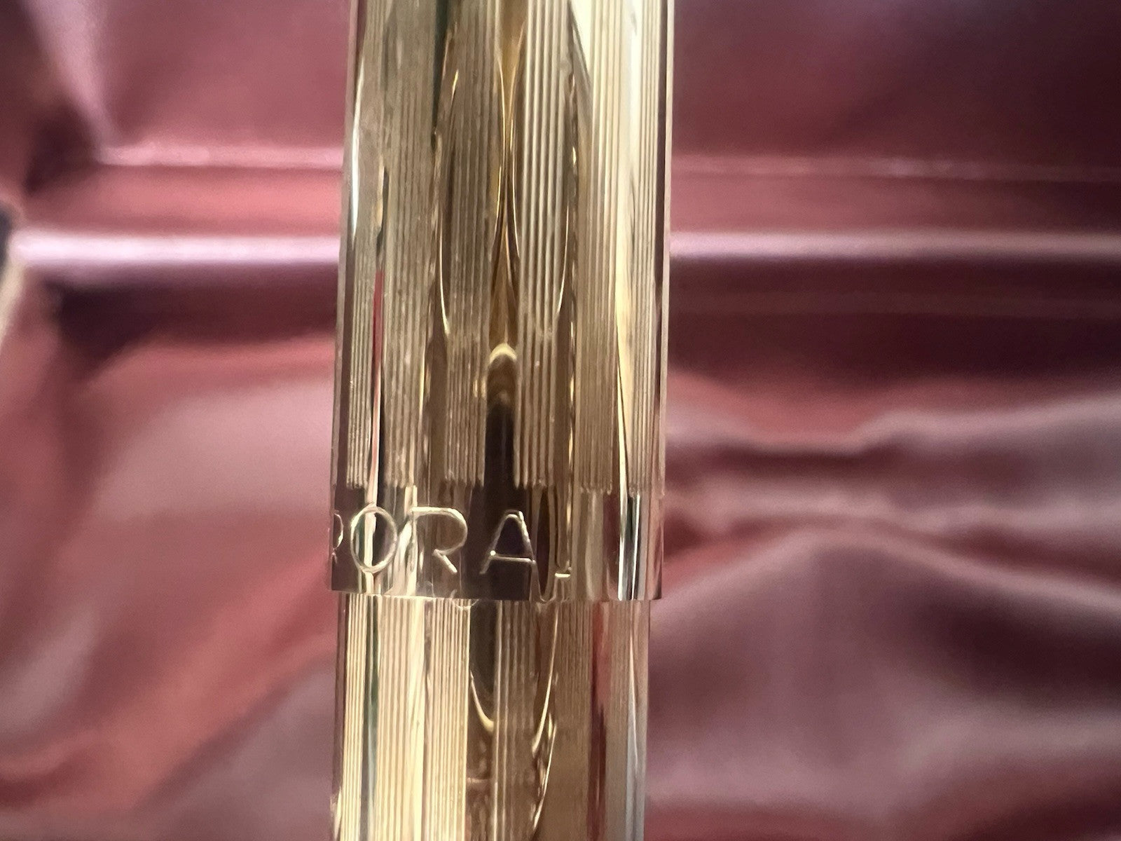 Aurora 98 Stylo-Plume Sphère Plaqué Or 22 KT Garantie Écrit Utilisé Vintage A