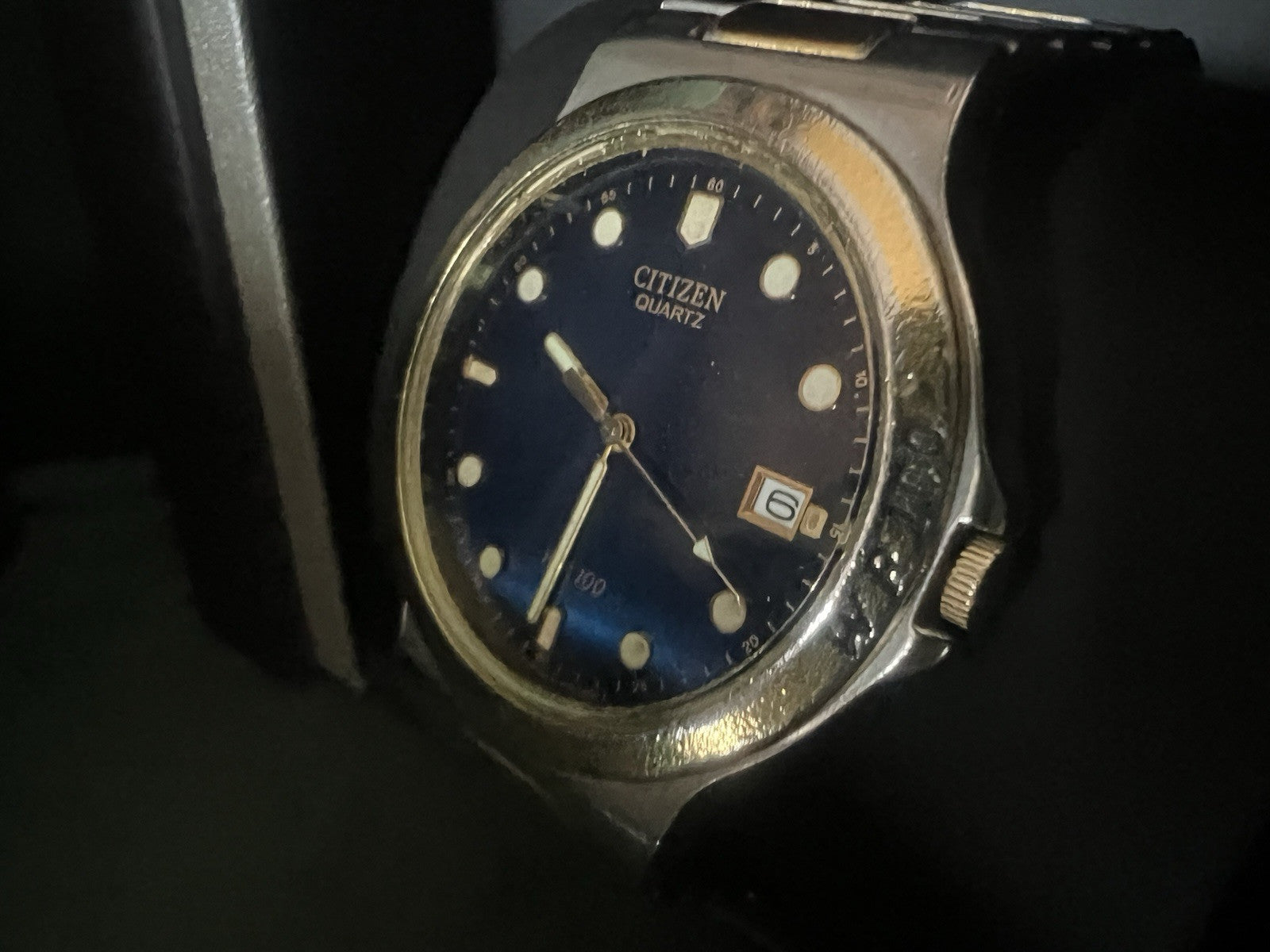 🔴 CITIZEN orologio uomo GN4S5 WR 100 Min acciaio laminato con scatola vintage