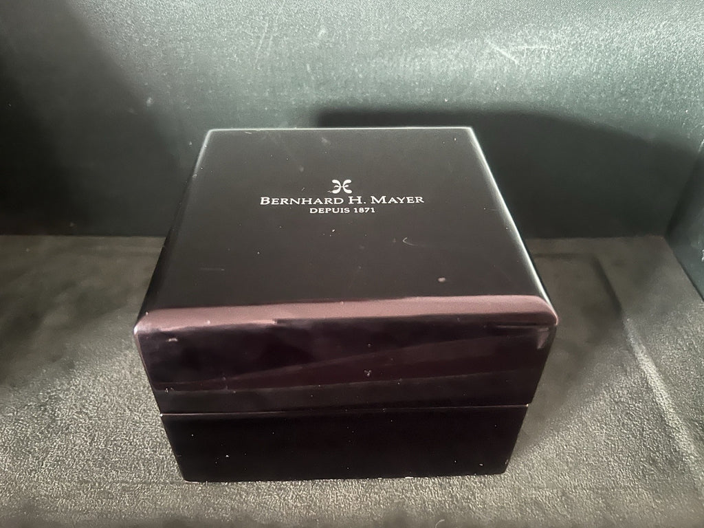 🔴 box BERNHARD H. MAYER scatola orologio legno nero lucido custodia