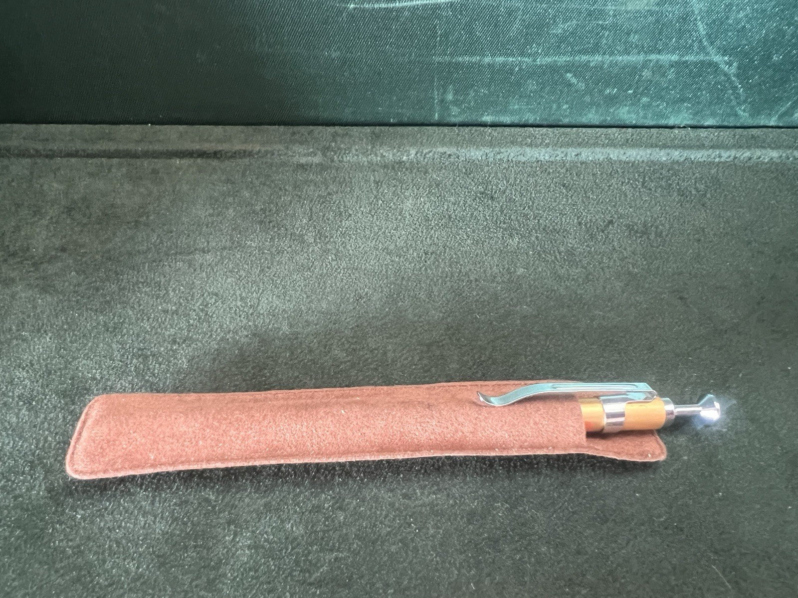 🔴 OSAMA penna sfera lacca Beverly e cromata pulsante a scatto scrive vintage