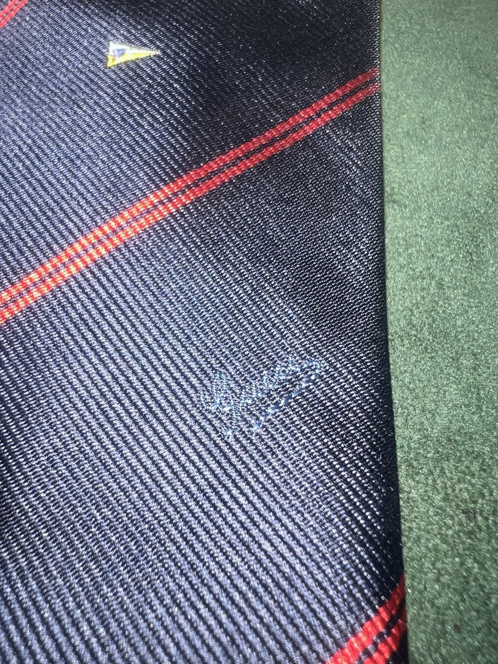 🔴 GUCCI cravatta uomo seta pura blu classica elegante con bandiera marinara