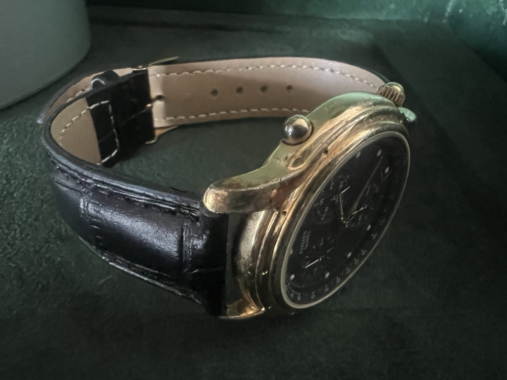 🔴 CITIZEN cronografo orologio uomo 3560-Y59308 laminato nero quarzo