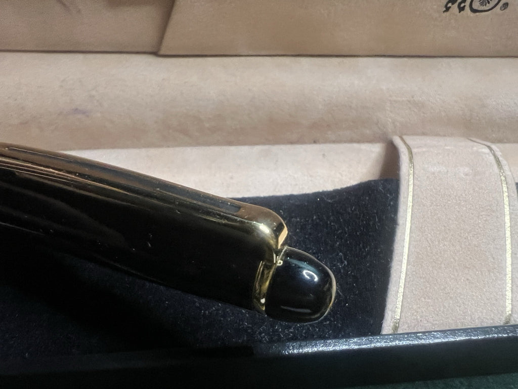 🔴 JHON STERLING Kugelschreiber, schwarzer Lack, goldene Profile, Kolibri-Garantiebox 