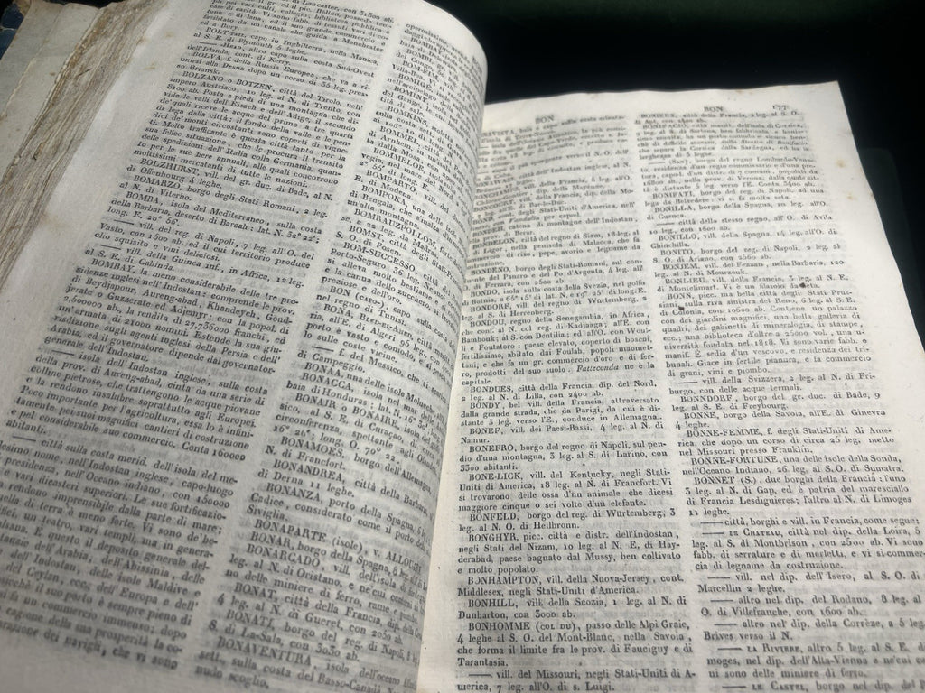 🔴 Libro DIZIONARIO GEOGRAFICO Malte Brun grande formato antico Firenze 1832