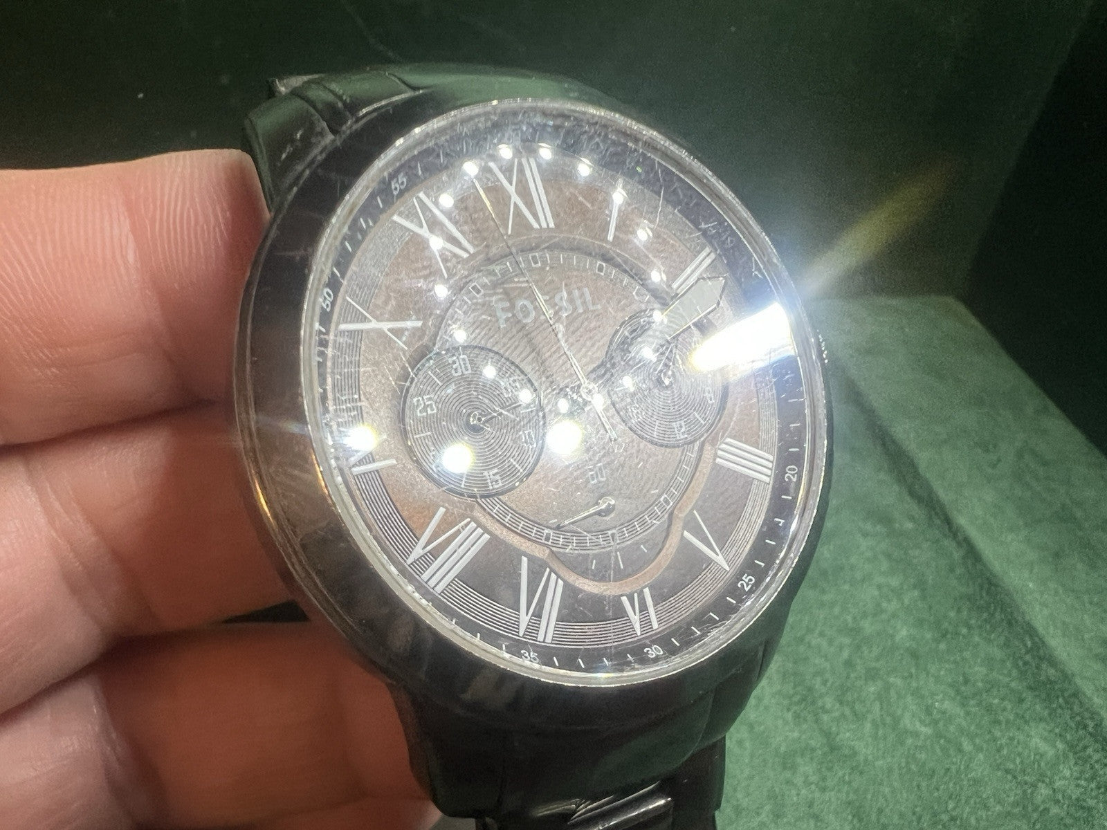 🔴 FOSSIL cronografo uomo orologio al quarzo acciaio cassa oversize