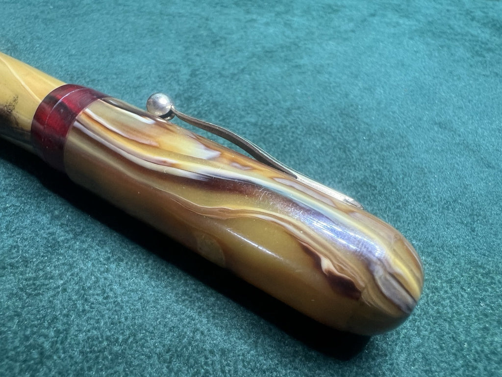 Banquier Stylo-Plume Wa Marbré Ambre Duo Crayon Mécanique Vintage