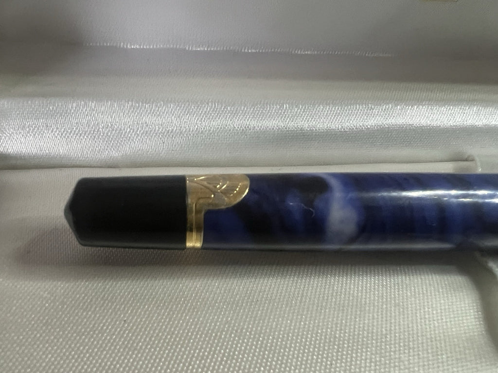 🔴 WATERMAN penna stilografica PHILEAS GT marmo blu profili dorati pennino M