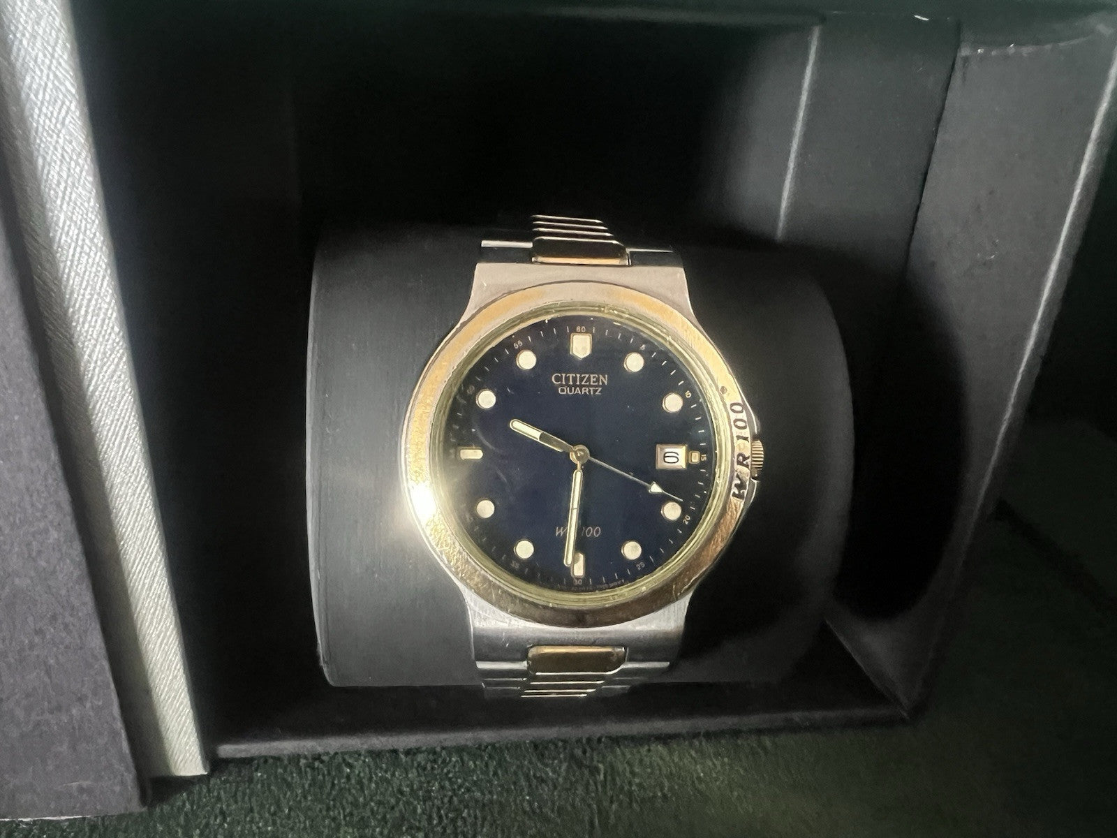 🔴 CITIZEN orologio uomo GN4S5 WR 100 Min acciaio laminato con scatola vintage