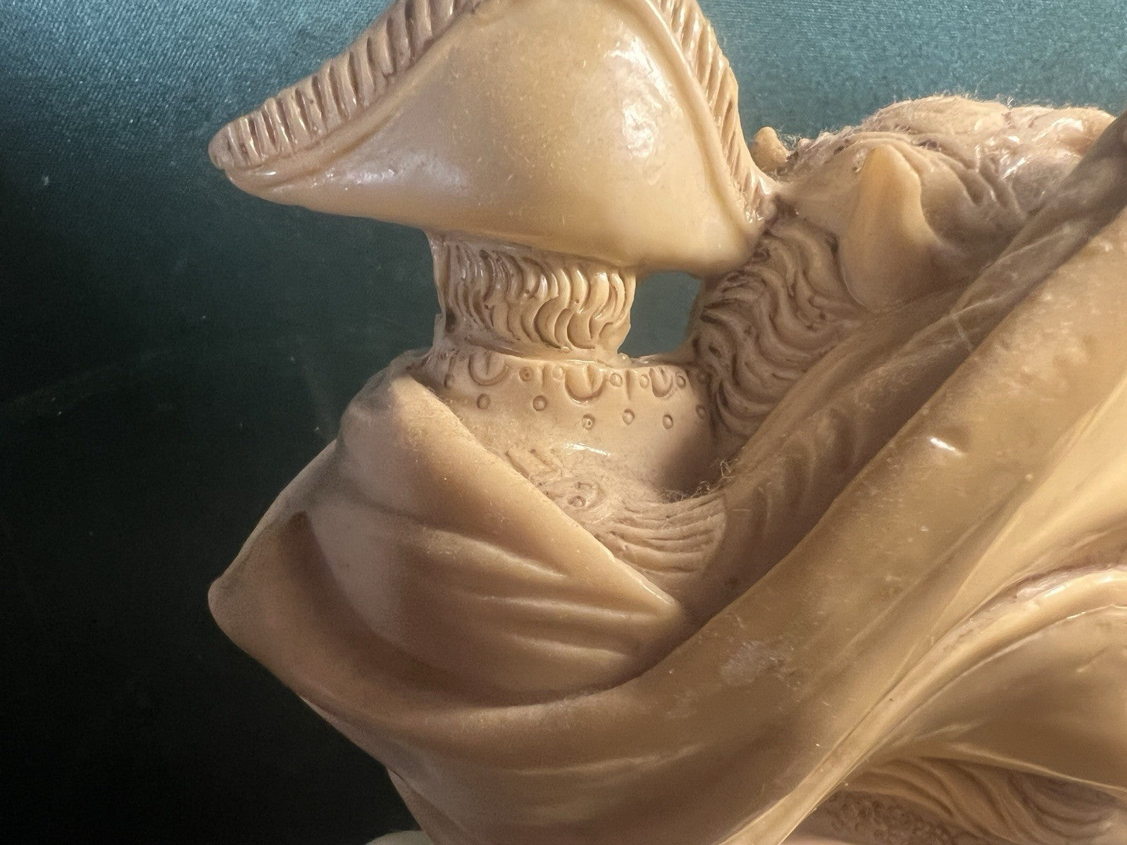 🔴 Statua scultura NAPOLEONE sul CAVALLO RAMPANTE polvere di marmo vintage