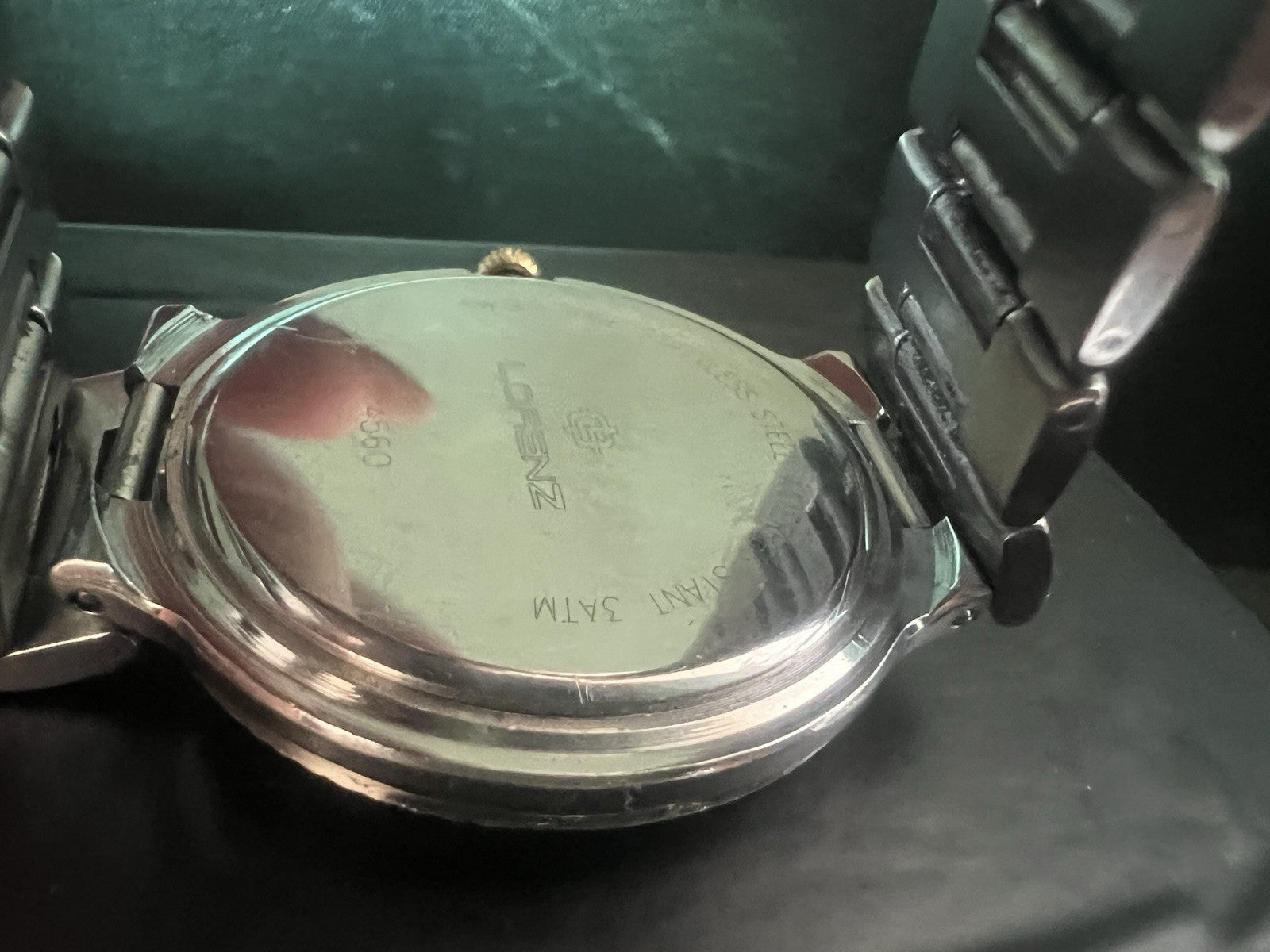 🔴 LORENZ orologio uomo quarzo 14560 blu cassa acciaio corona zaffiro cabochon