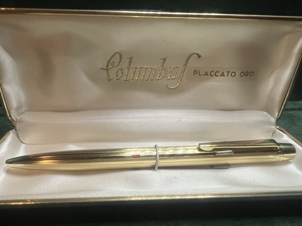 Columbus Stylo-Plume Sphère Plaqué oder 4 Farben Multi Blau-Schwarz-Grün-Rot 
