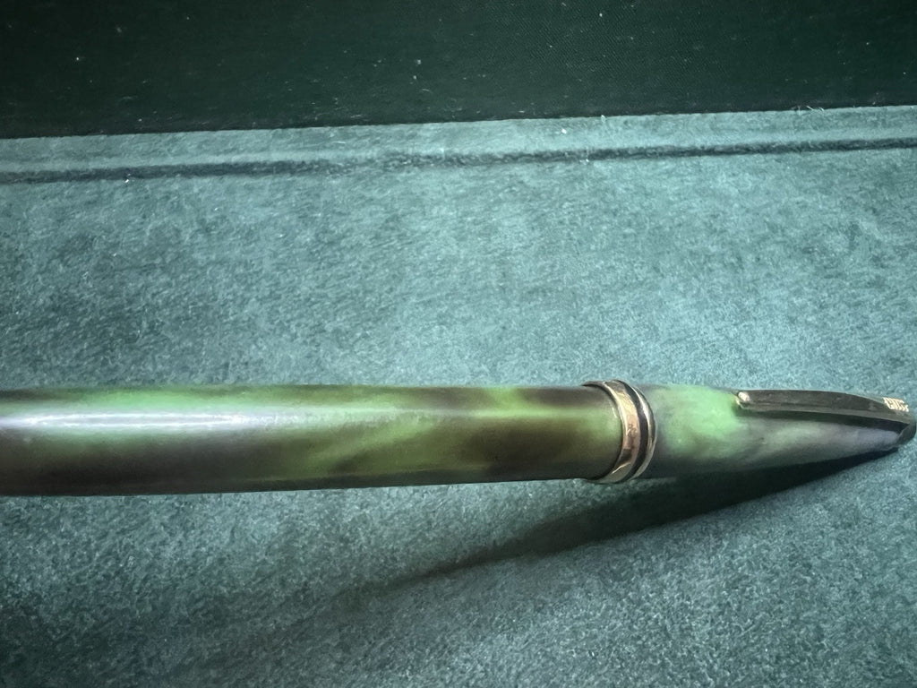 Kreuz Stylo-Plume Sphère Résine Vert Marbré Écrit Seltener Vintage 