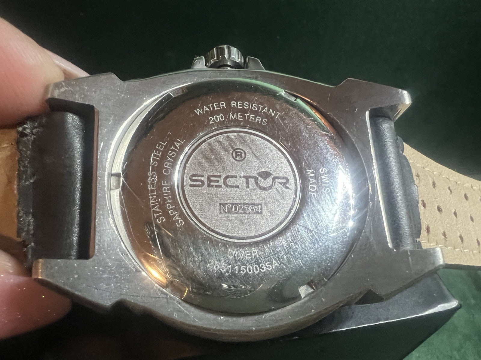 sector Montre Hommes Diver 265115035 Acier Surdimensionné Cadran Noir