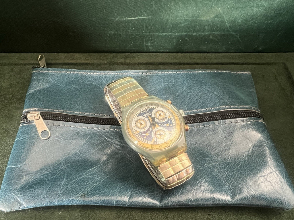 🔴 SWATCH orologio polso chrono LA REINE prochaine quarzo cinturino a molla