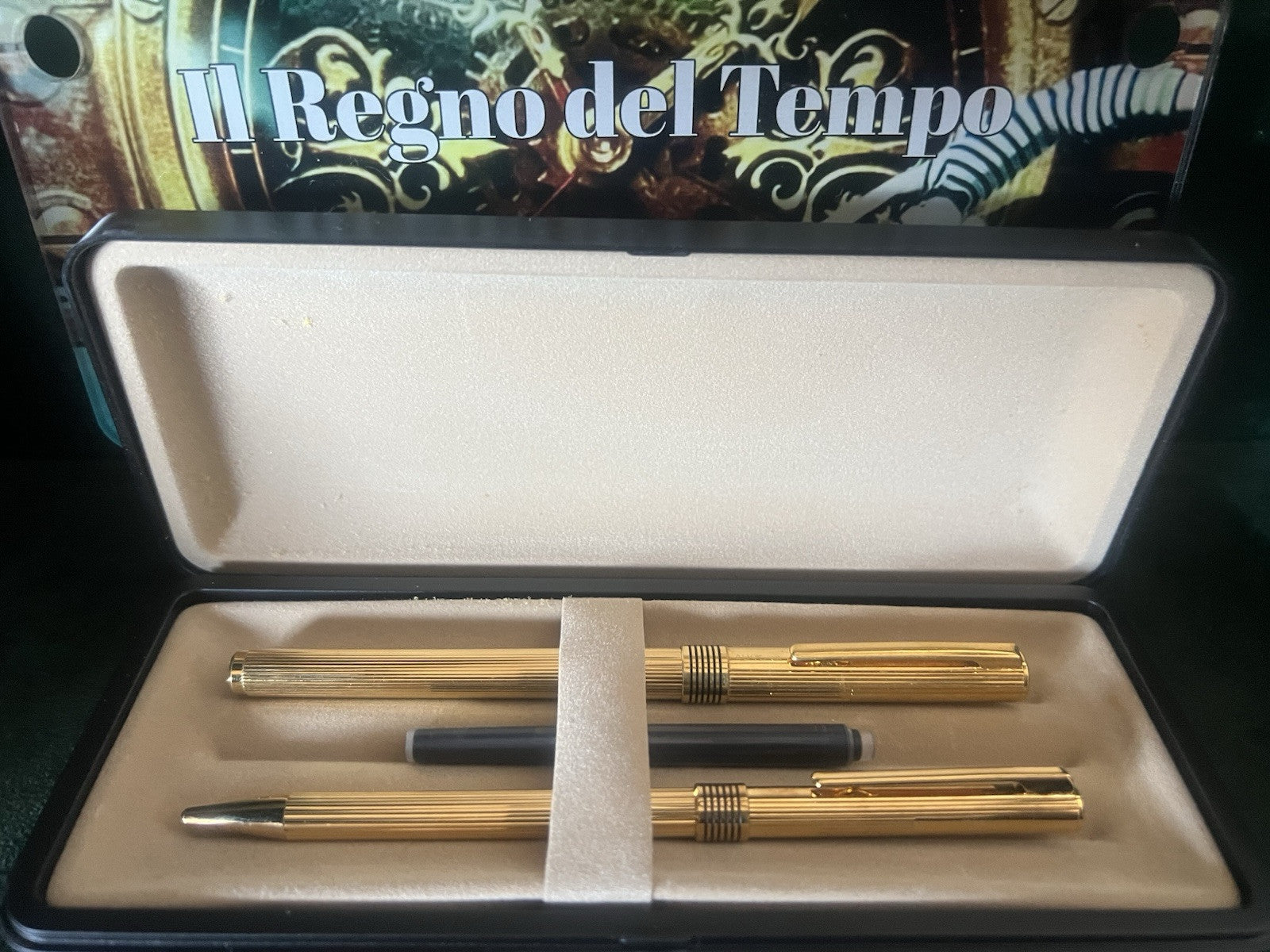 🔴 AURORA gold-plated fountain pen and ballpoint pen, never inked nib 