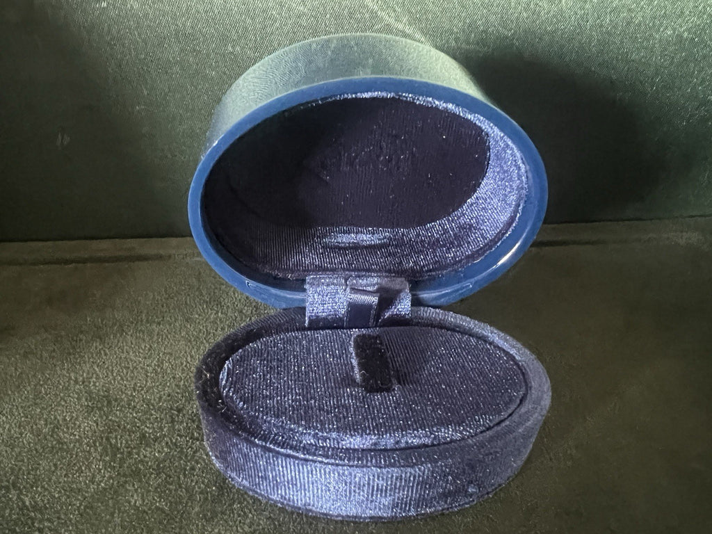 König Charles Boîte Schmuckring Housse Trousse Avec Velours Ovale 