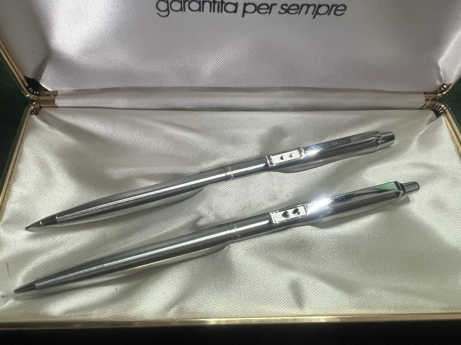 🔴 PAPERMATE penna e matita meccanica metallo scrivono con astuccio vintage