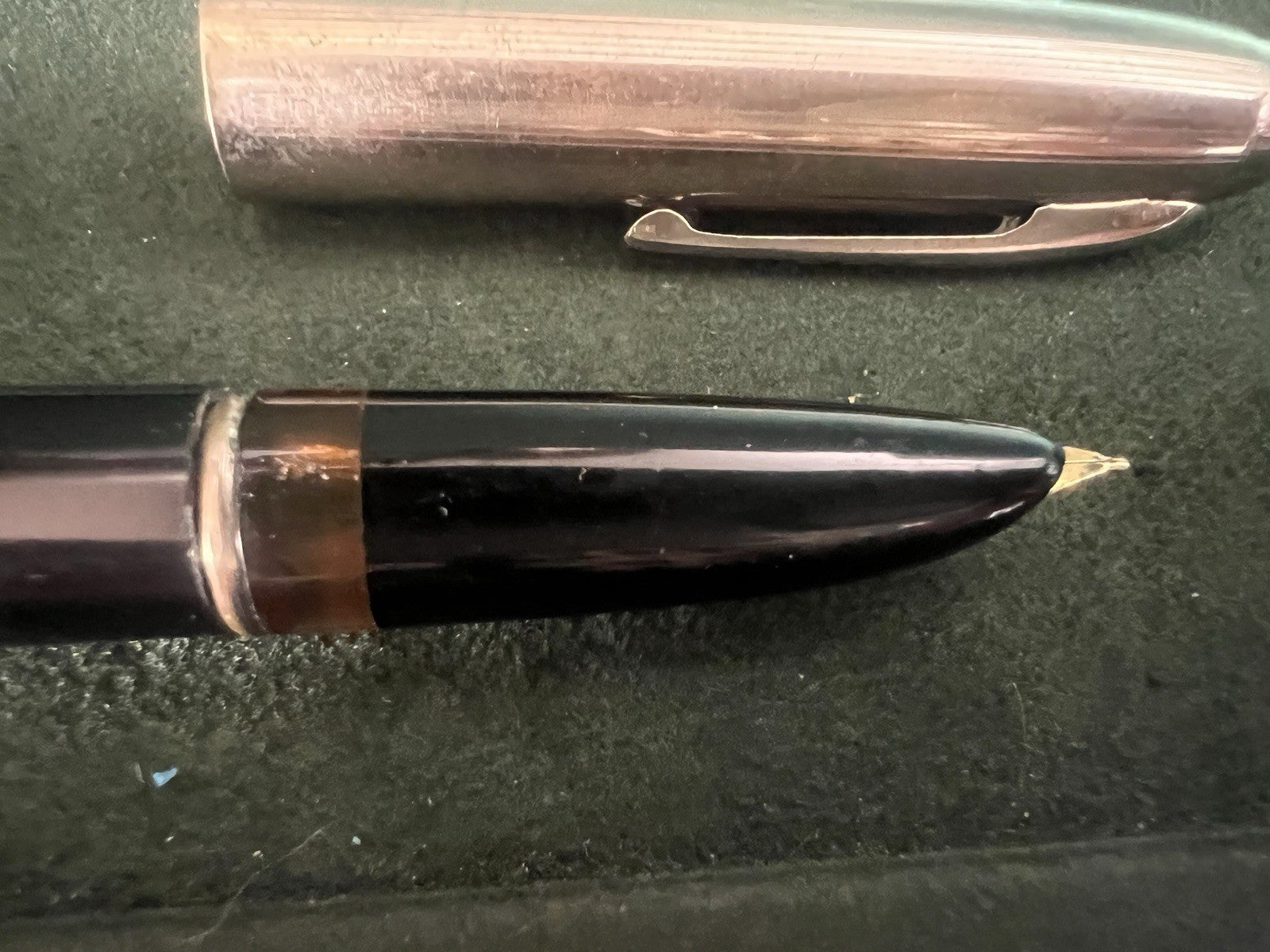 Ronson Stylo-Plume Stylo à Plume Sac À Pression Sphère Capuchons Or Vintage 50