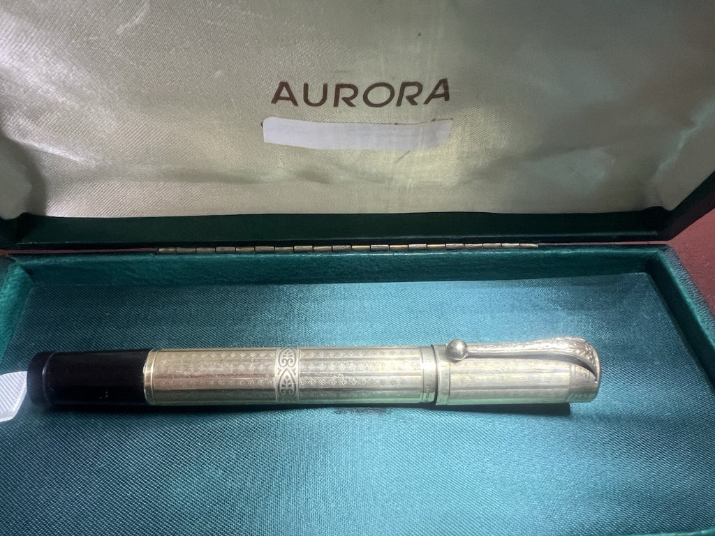 🔴 AURORA penna stilografica retrattile RA3 clip BASSORILIEVO funziona vintage