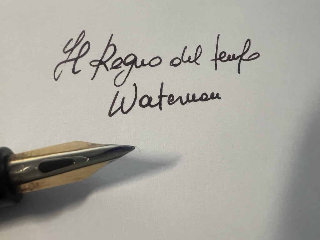 🔴 WATERMAN penna stilografica Emisphere pennino F e sfera resina blu scrivono