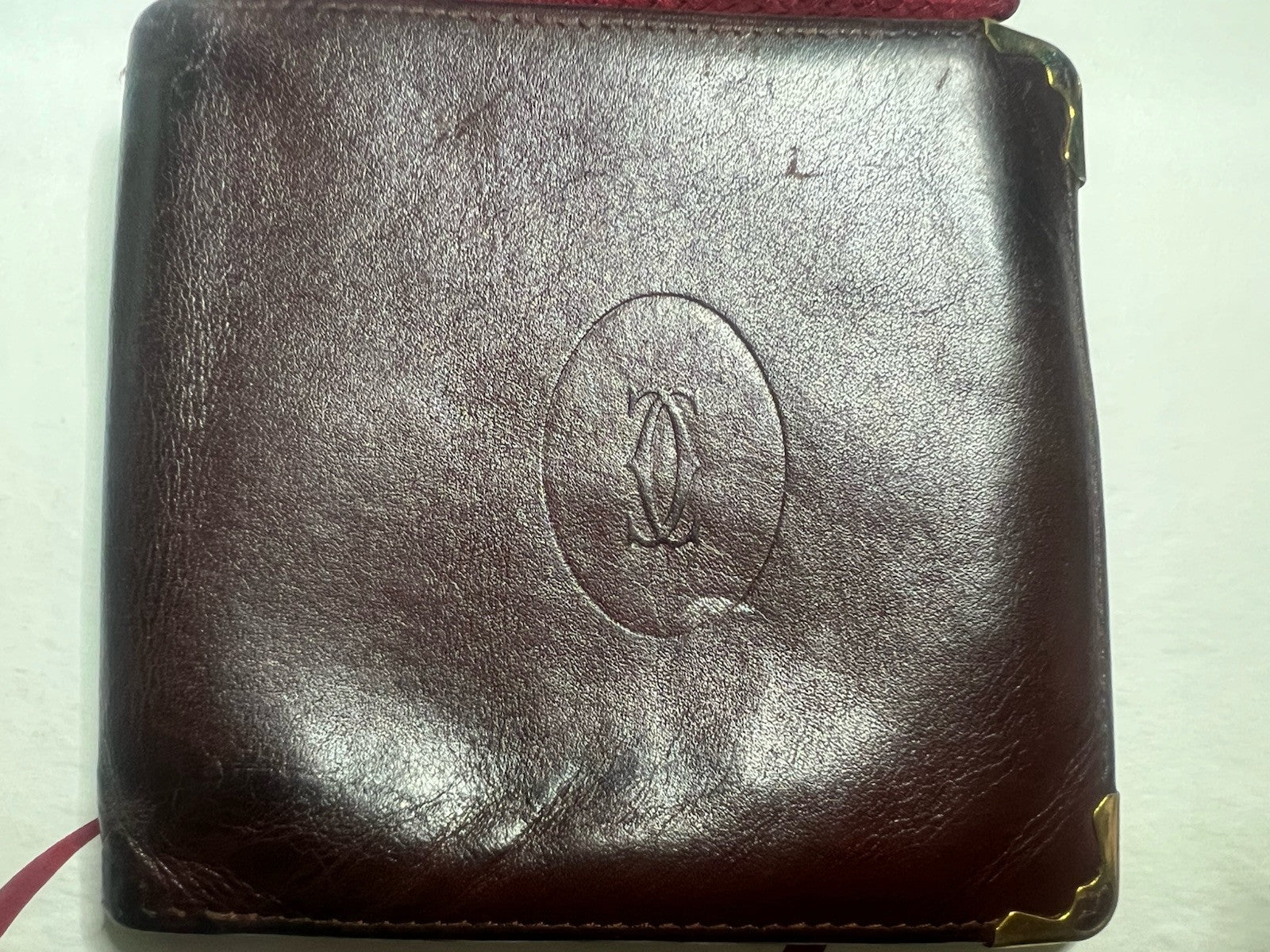 🔴 CARTIER portafoglio uomo pelle bordeaux formato piccolo ORIGINALE vintage