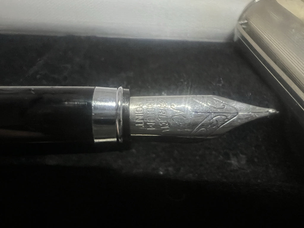 Marlen Stylo-Plume Stylo à Plume Argent 925 Laque Vert Iridium M Garantie