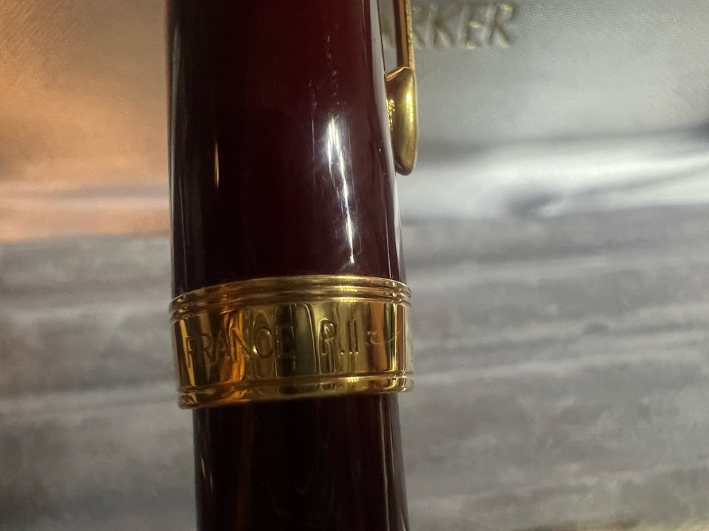 🔴 PARKER penna stilografica Sonnet P II Francia rossa e placcata oro pennino F