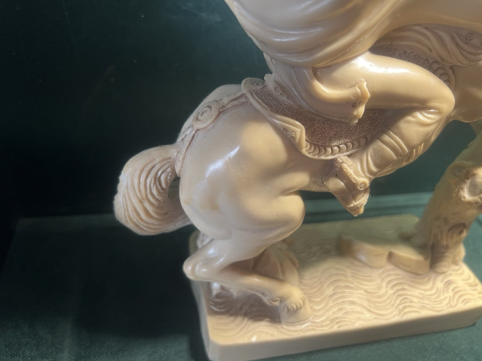 🔴 Statua scultura NAPOLEONE sul CAVALLO RAMPANTE polvere di marmo vintage