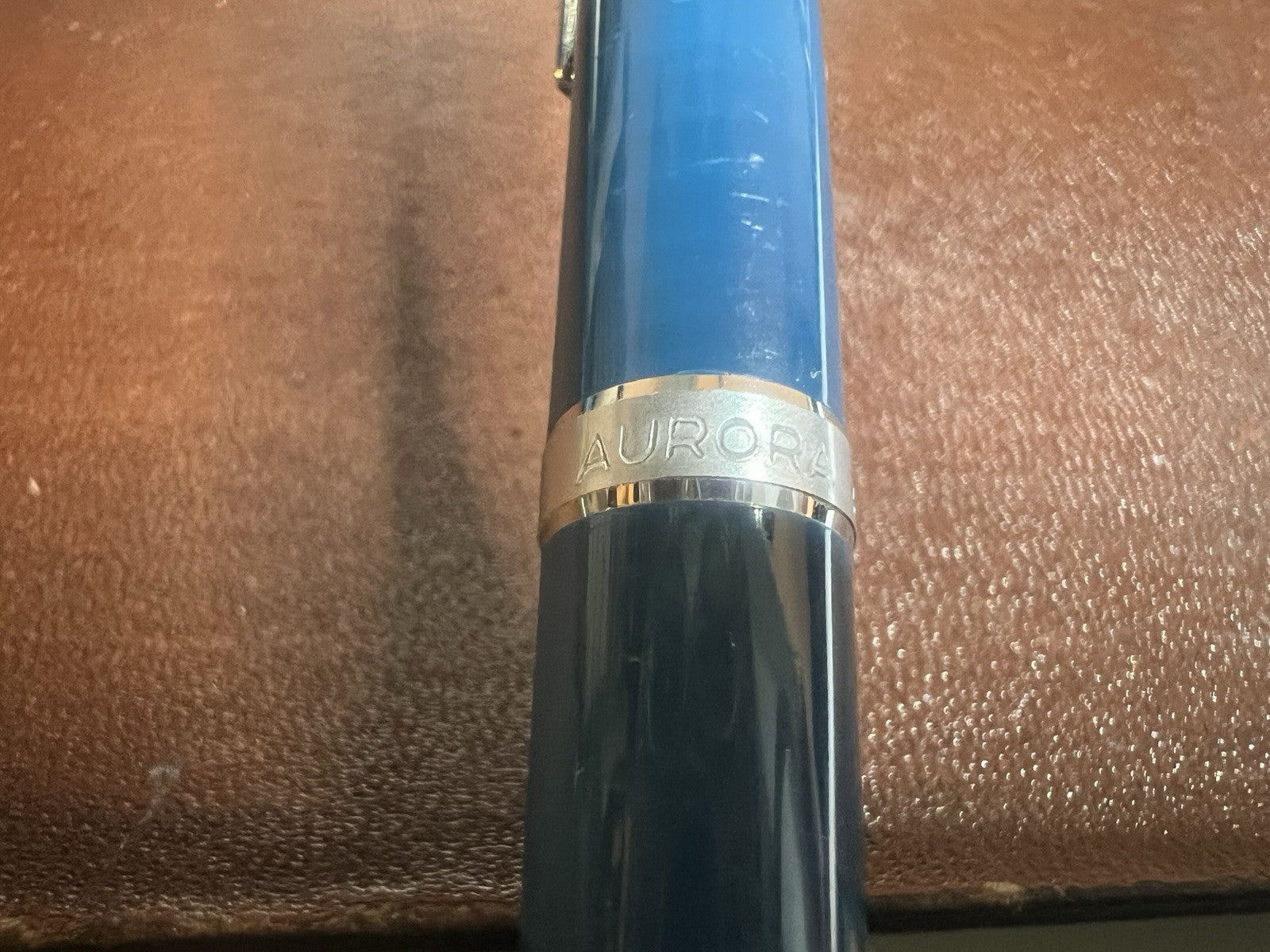 Auretta Penne Stylo à Plume Sphère Bleu par Aurora M Garantie Trousse Vintage