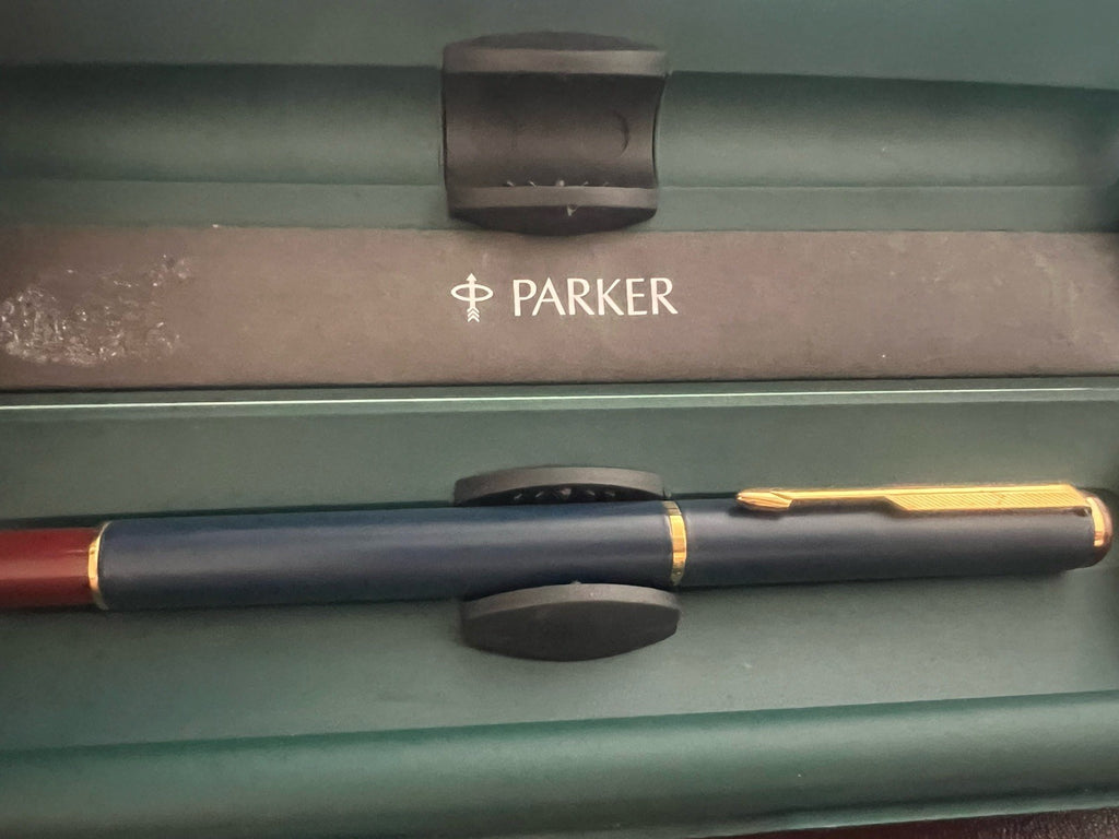 Parker Pen Fountain Pen Rialto Lacquer Blue Bordeaux Cartridge A Marking
