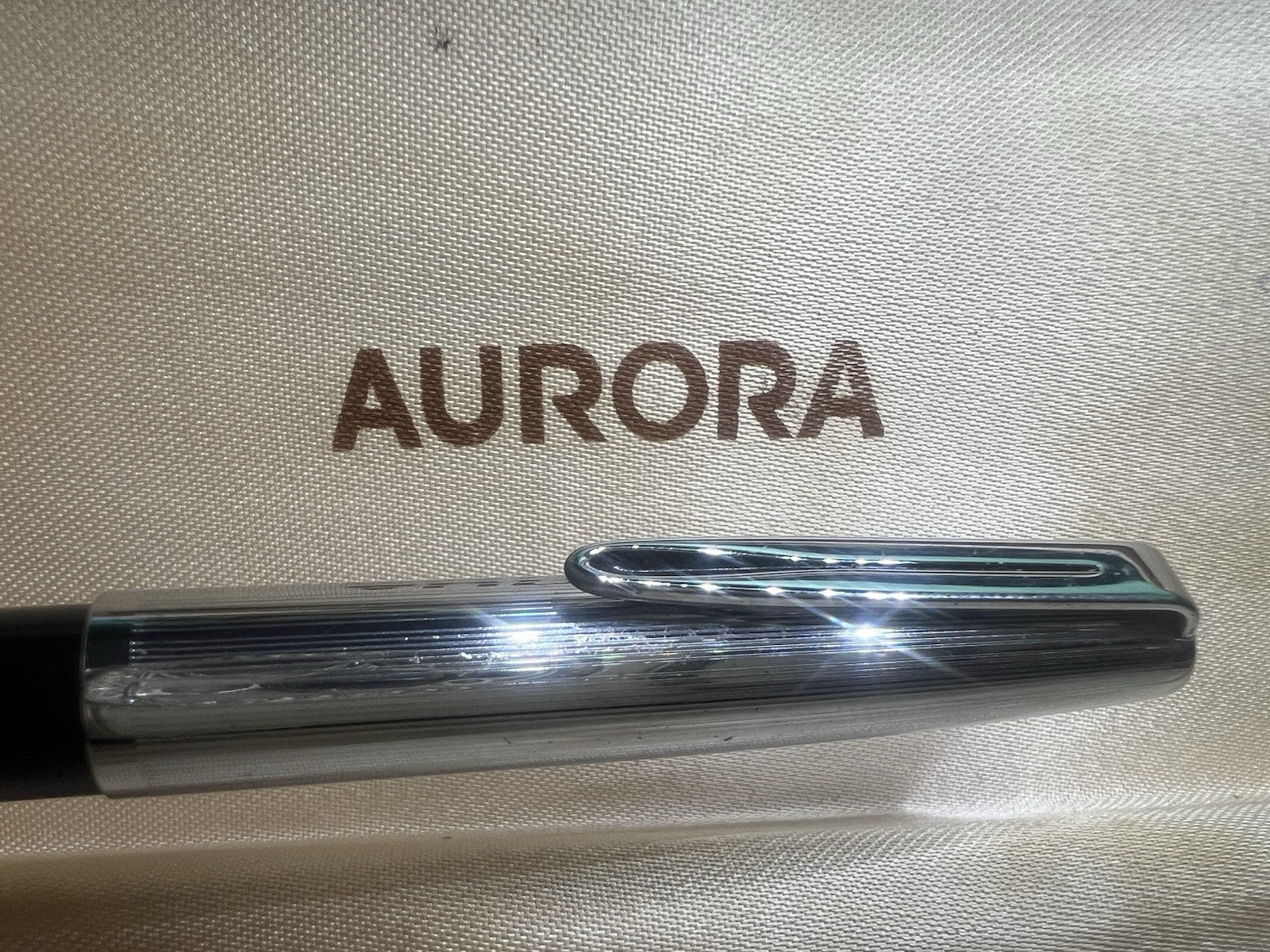 🔴 AURORA Druckbleistift, funktionsfähig, Vintage-Chromkappe 