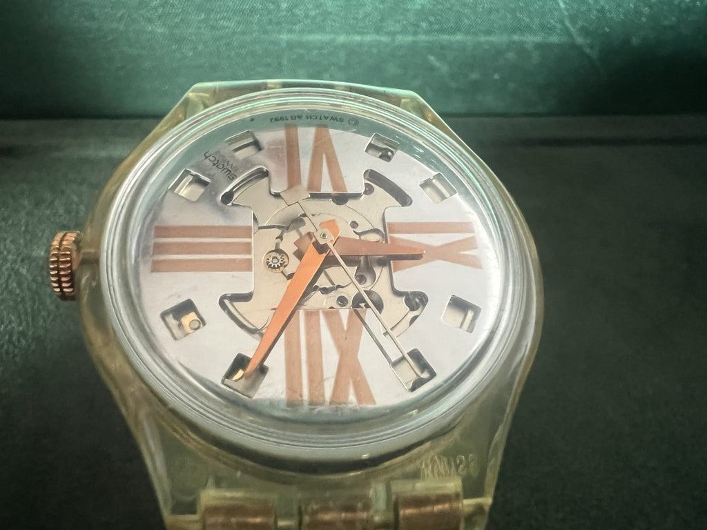 🔴 SWATCH orologio polso chrono SAK 108 Cooper Rush AUTOMATICO cinturino a molla