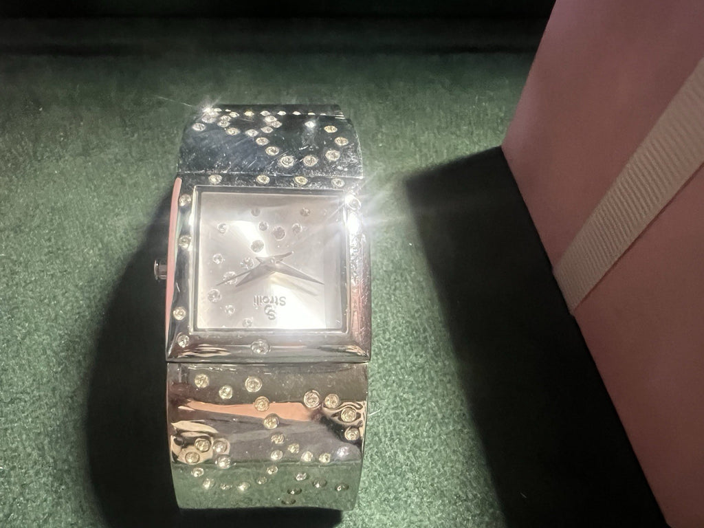 🔴 STROILI orologio donna bracciale B0456 acciaio al quarzo con strass