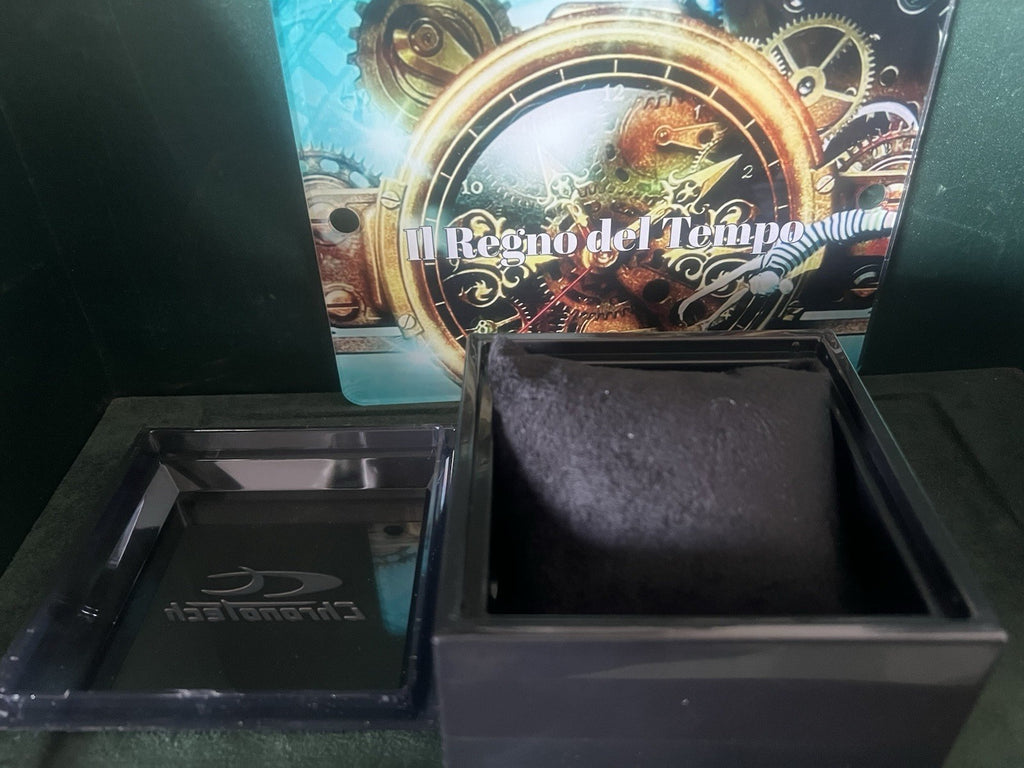 🔴 CHRONOTECH box scatola orologio cofanetto custodia plastica nera vintage