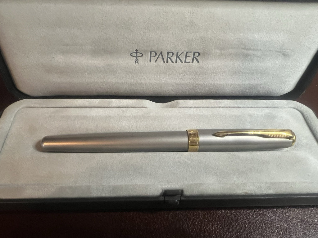🔴 PARKER penna stilografica Sonnet P II Francia lacca e laminata oro pennino M